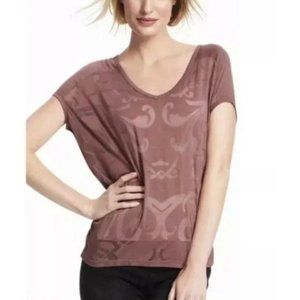 CAbi Rose Charm Burnout Tee Top
